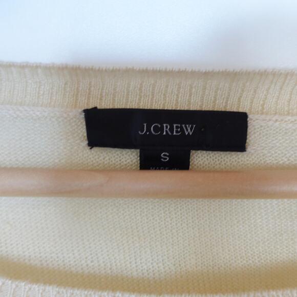 J.Crew Sweater Womens Small Linen Crewneck Lightweight Oversized Semi Sheer Thin - Picture 2 of 8